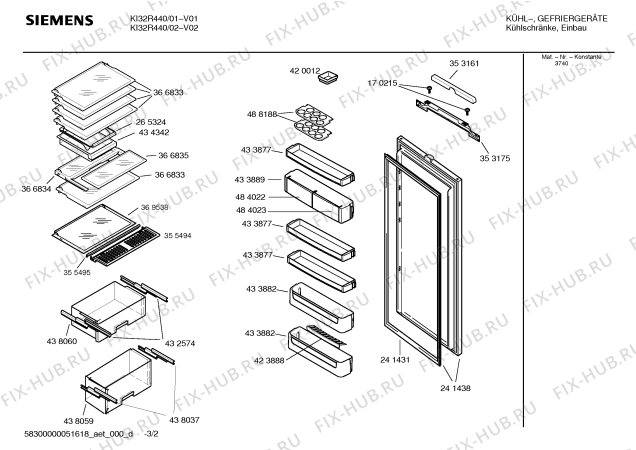 Схема №1 KI32R440 с изображением Инструкция по эксплуатации для холодильной камеры Siemens 00588860
