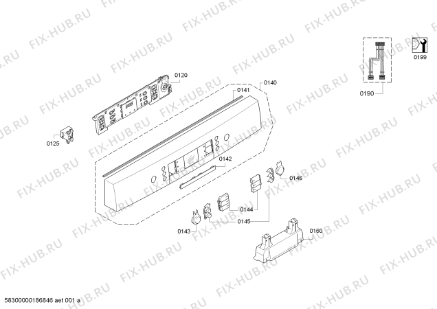 Схема №2 SMS86P92DE, Exclusiv, Made in Germany, Serie 6 с изображением Силовой модуль запрограммированный для посудомоечной машины Bosch 12015347