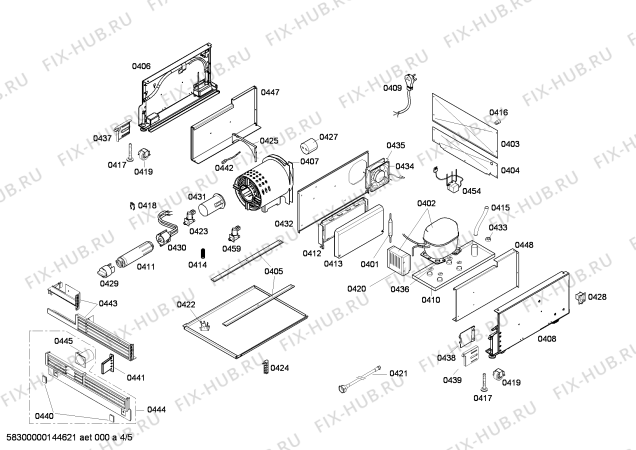 Схема №1 RF461200 с изображением Льдогенератор для холодильника Bosch 00684899