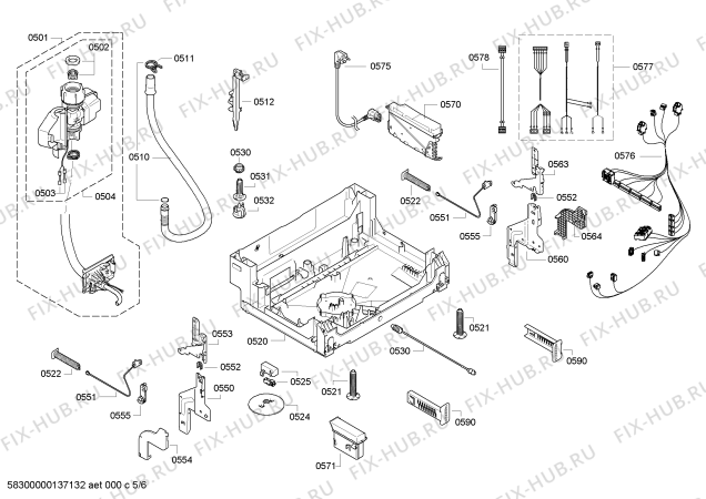 Взрыв-схема посудомоечной машины Bosch SMI65T25EU - Схема узла 05