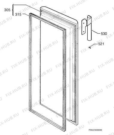 Взрыв-схема холодильника John Lewis JLFZW1601 - Схема узла Door 003