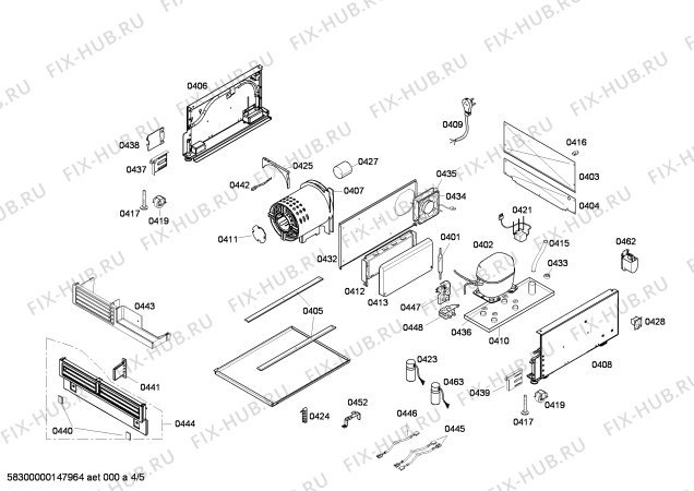 Схема №1 RW414260 с изображением Вентиляционная решетка для холодильной камеры Bosch 00666693