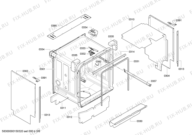 Взрыв-схема посудомоечной машины Bosch SBI65M65EU - Схема узла 03