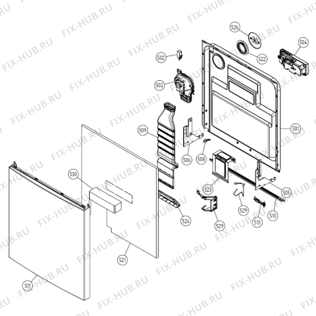 Взрыв-схема посудомоечной машины Gorenje Sverigedisken (-05) SE   -White Bi #9200337 (900001013, DW20.1) - Схема узла 05