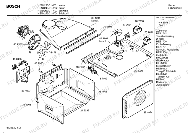Взрыв-схема плиты (духовки) Bosch HEN4253 - Схема узла 02