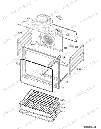 Схема №1 BE2003001M с изображением Обшивка для плиты (духовки) Aeg 5617367197