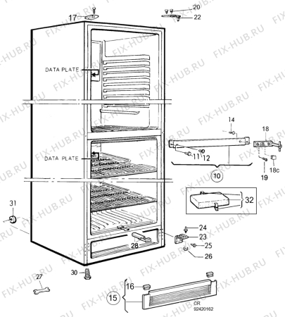 Взрыв-схема холодильника Electrolux ER3405B - Схема узла C10 Cabinet