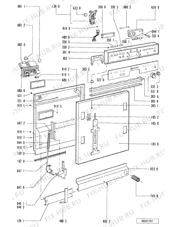 Взрыв-схема посудомоечной машины Bauknecht GSI 5556 CTW-IN - Схема узла