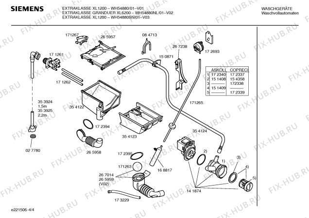 Схема №2 WH54880SN EXTRAKLASSE XL 1200 с изображением Инструкция по установке и эксплуатации для стиралки Siemens 00524191