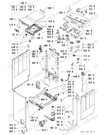 Схема №1 AWT 4063 с изображением Обшивка для стиральной машины Whirlpool 481245210136