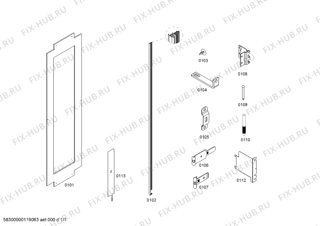 Схема №1 BSEALKIT10 с изображением Монтажный набор для холодильной камеры Bosch 00661427