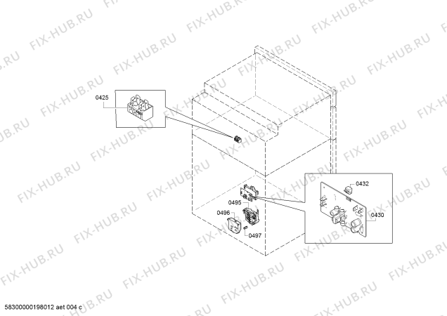 Схема №1 U1ACE5HN0B с изображением Панель управления для плиты (духовки) Bosch 11025818