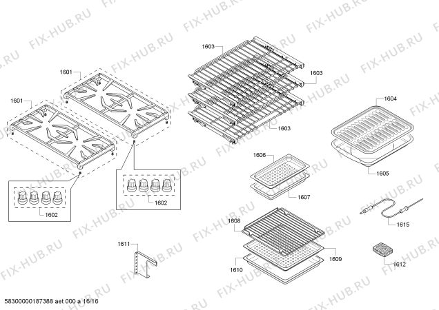Схема №3 PRD48NCSGC с изображением Зажим для плиты (духовки) Bosch 00623606