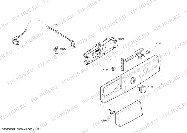 Схема №1 WT36V380 с изображением Панель управления для сушилки Siemens 00661147