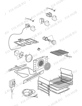 Схема №1 LMFW60F с изображением Модуль (плата управления) для плиты (духовки) DELONGHI 51BF605S.3