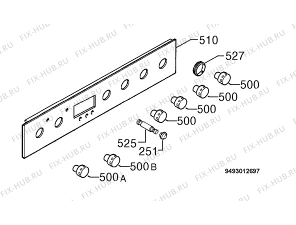 Взрыв-схема плиты (духовки) Zanussi ZOU881W - Схема узла Command panel 037