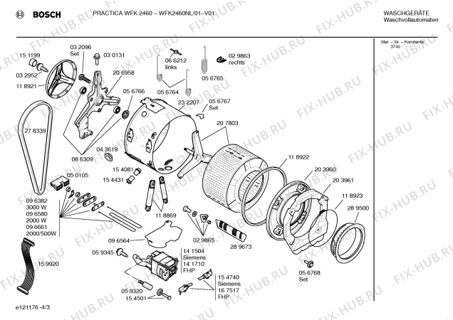 Схема №1 WFF2060 с изображением Вставка для ручки для стиральной машины Bosch 00096902