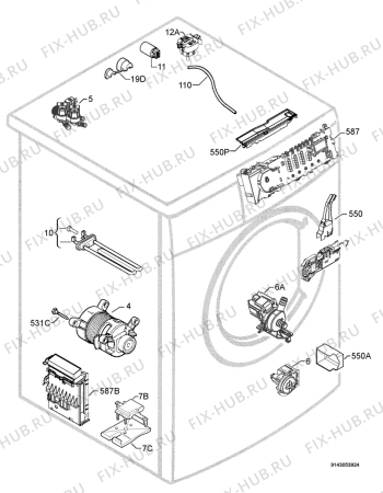 Взрыв-схема стиральной машины Aeg Electrolux L62953L - Схема узла Electrical equipment 268