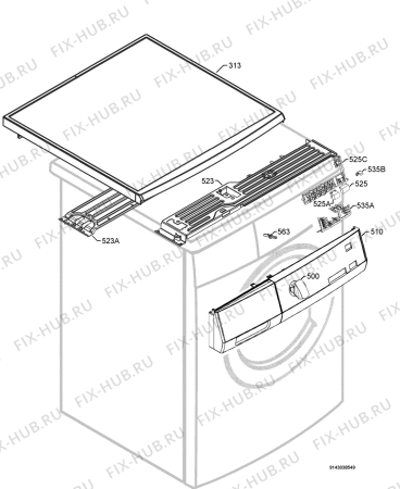 Взрыв-схема стиральной машины Aeg Electrolux L54849 - Схема узла Command panel 037