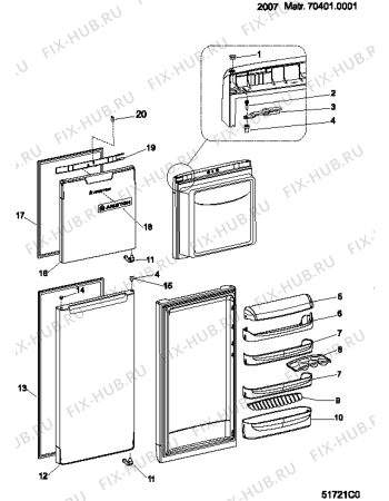 Взрыв-схема холодильника Ariston MTM1711 (F070933) - Схема узла