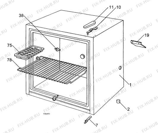 Взрыв-схема холодильника Electrolux EU0563C - Схема узла Freezer housing