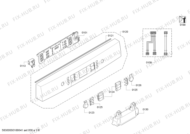 Схема №1 SMS58N08TR SuperSilence с изображением Передняя панель для посудомойки Bosch 00742979