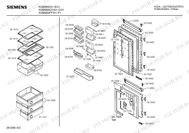 Взрыв-схема холодильника Siemens KI26M00CH - Схема узла 02