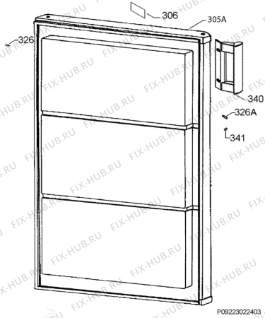 Взрыв-схема холодильника Aeg AGS0993F - Схема узла Door