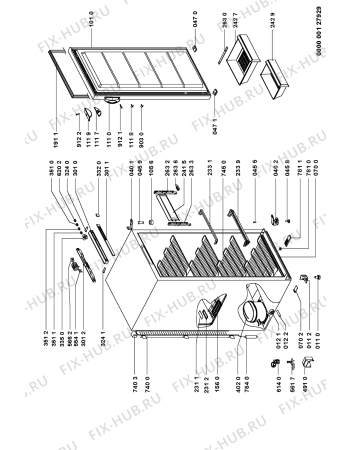 Схема №1 AFG 385/H с изображением Элемент корпуса для холодильника Whirlpool 481245228443