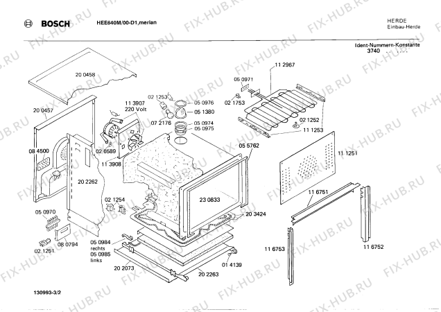 Схема №1 HEE620T с изображением Панель для плиты (духовки) Bosch 00116960