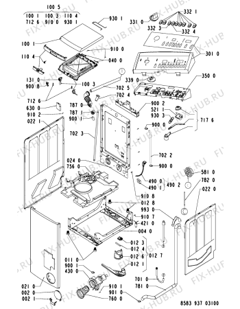 Схема №1 WATE 9379 с изображением Микромодуль для стиралки Whirlpool 481221478729