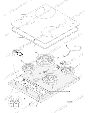 Схема №1 VRA640C (F053062) с изображением Горелка для плиты (духовки) Indesit C00264624
