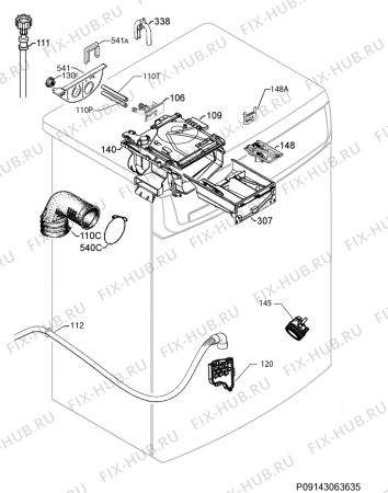 Взрыв-схема стиральной машины Faure FWG1122P - Схема узла Hydraulic System 272