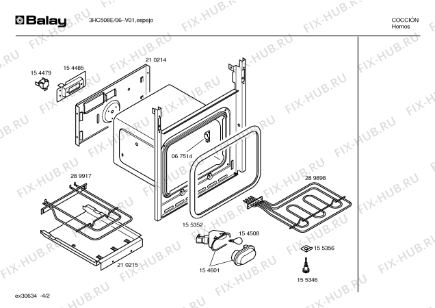Схема №1 5HC120B с изображением Инструкция по установке/монтажу для духового шкафа Bosch 00519827