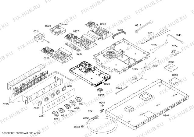 Взрыв-схема плиты (духовки) Gaggenau VI491610 GA.5I.90.KB.32T.X.V400Frame - Схема узла 02