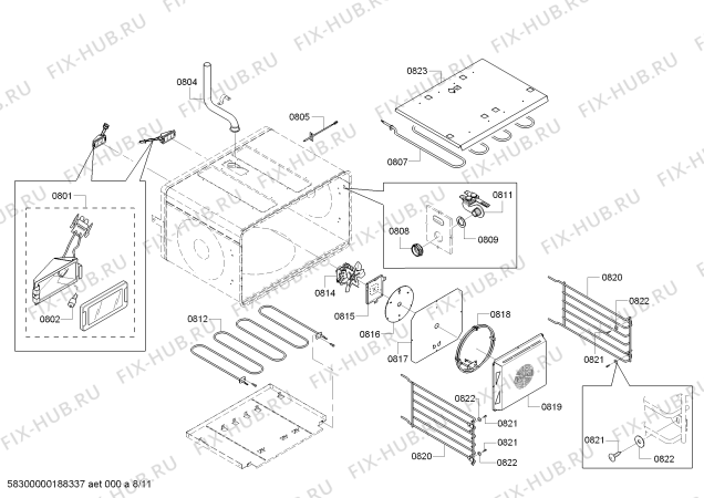 Схема №1 PRD364NLGC с изображением Кабель для плиты (духовки) Bosch 12006460