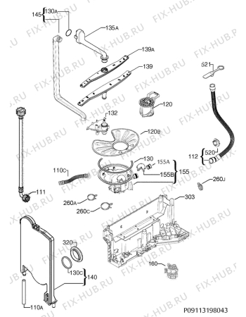 Взрыв-схема посудомоечной машины Aeg F56312W0 - Схема узла Hydraulic System 272