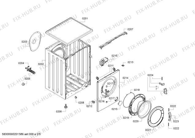 Схема №1 WAB2026SKE с изображением Ручка для стиральной машины Bosch 10003190