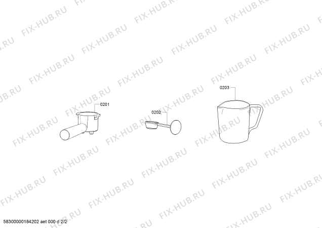 Взрыв-схема кофеварки (кофемашины) Zelmer ZCM2080BRU Nerro - Схема узла 02