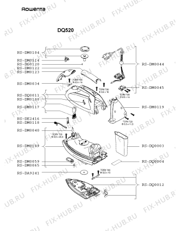 Схема №1 DQ520 с изображением Рукоятка для утюга (парогенератора) Rowenta RS-DQ0011