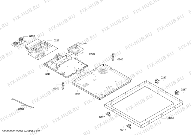 Взрыв-схема плиты (духовки) Bosch PIM611R16E Multiplex - Схема узла 02