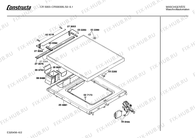 Взрыв-схема стиральной машины Constructa CR50030IL CR5003 - Схема узла 02