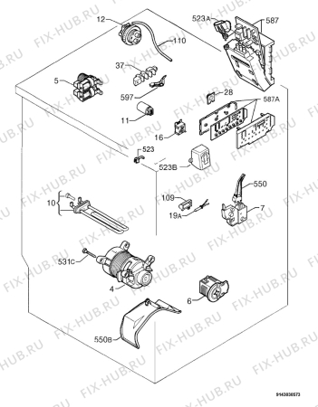 Взрыв-схема стиральной машины Privileg 926084_20983 - Схема узла Electrical equipment 268