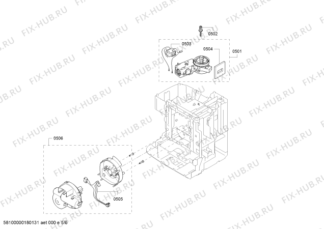 Взрыв-схема кофеварки (кофемашины) Siemens TE809F01DE EQ. 8 series 900 extraKLASSE - Схема узла 05