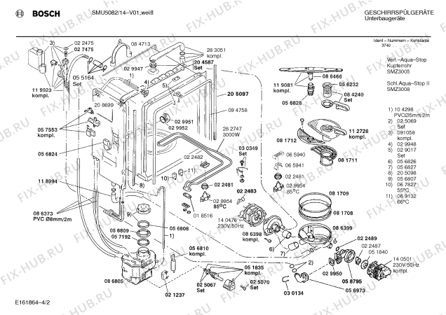 Схема №1 SMI5082TC с изображением Панель для посудомойки Bosch 00286607