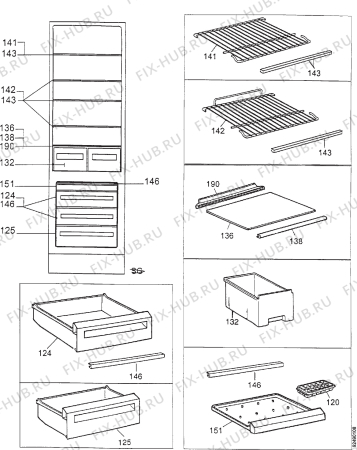 Взрыв-схема холодильника Electrolux ER9091B - Схема узла Section 2