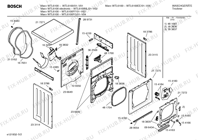 Схема №1 WTL6100NL Maxx WTL6100 с изображением Инструкция по установке и эксплуатации для сушильной машины Bosch 00529241