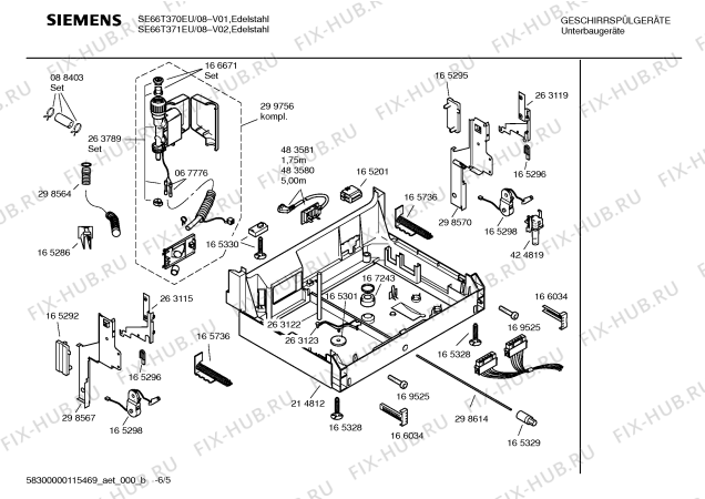 Схема №1 SE66T371EU с изображением Рамка для посудомоечной машины Siemens 00439904