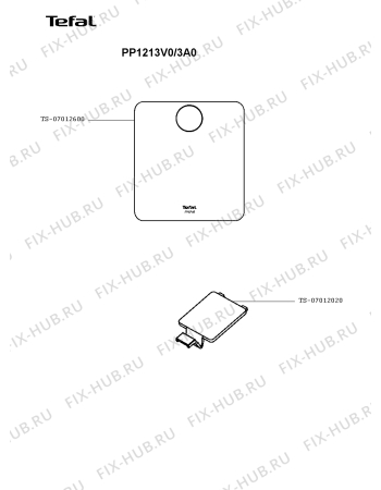 Схема №1 PP1204V0/3A0 с изображением Корпусная деталь для электровесов Tefal TS-07012020