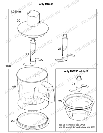 Взрыв-схема блендера (миксера) BRAUN Multiquick 7 MQ 745 Cocktail - Схема узла 2